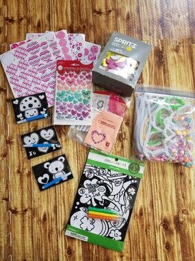 Spritz Kids Craft Set: Valentine Stickers, St Patrick's Day Coloring, Beads Lei